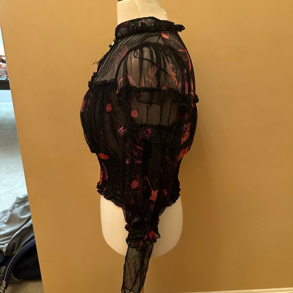 Free People Time For Shine Mesh Blouse - Picture 3 of 6
